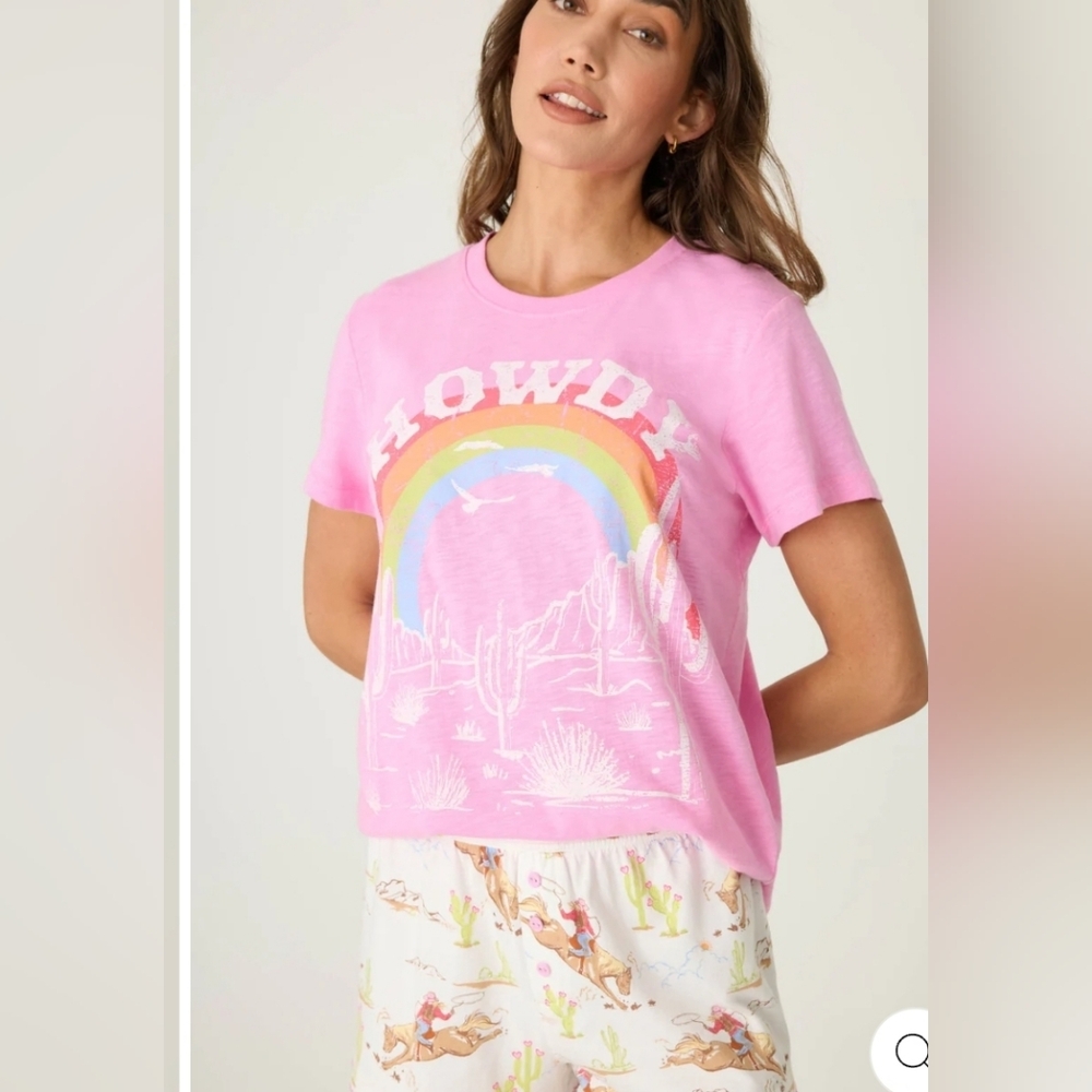 Pj Salvage Playful Prints Western T-shirt & Pants Pajama Set Various Sizes NWT